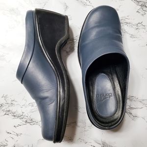 Dansko Blue Leather Waterproof Mule